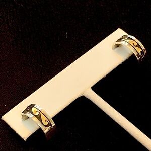 SCOTT SKEETS Sterling silver 14 K gold overlay Navajo handmade hoop earrings